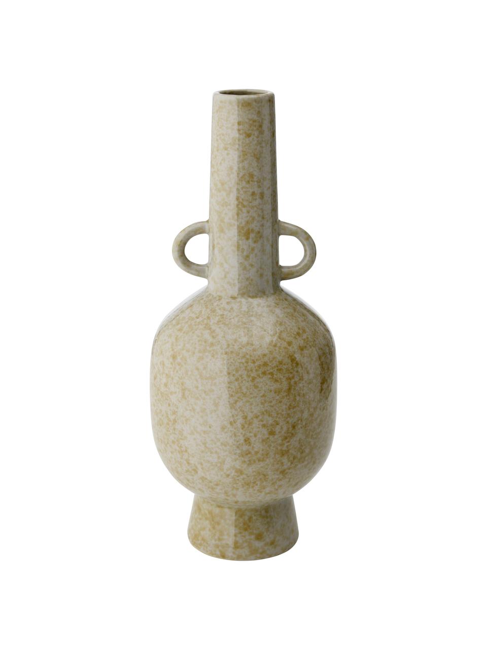 Große Vase Linn aus Steingut, Steingut, Beige, Ø 17 x H 41 cm