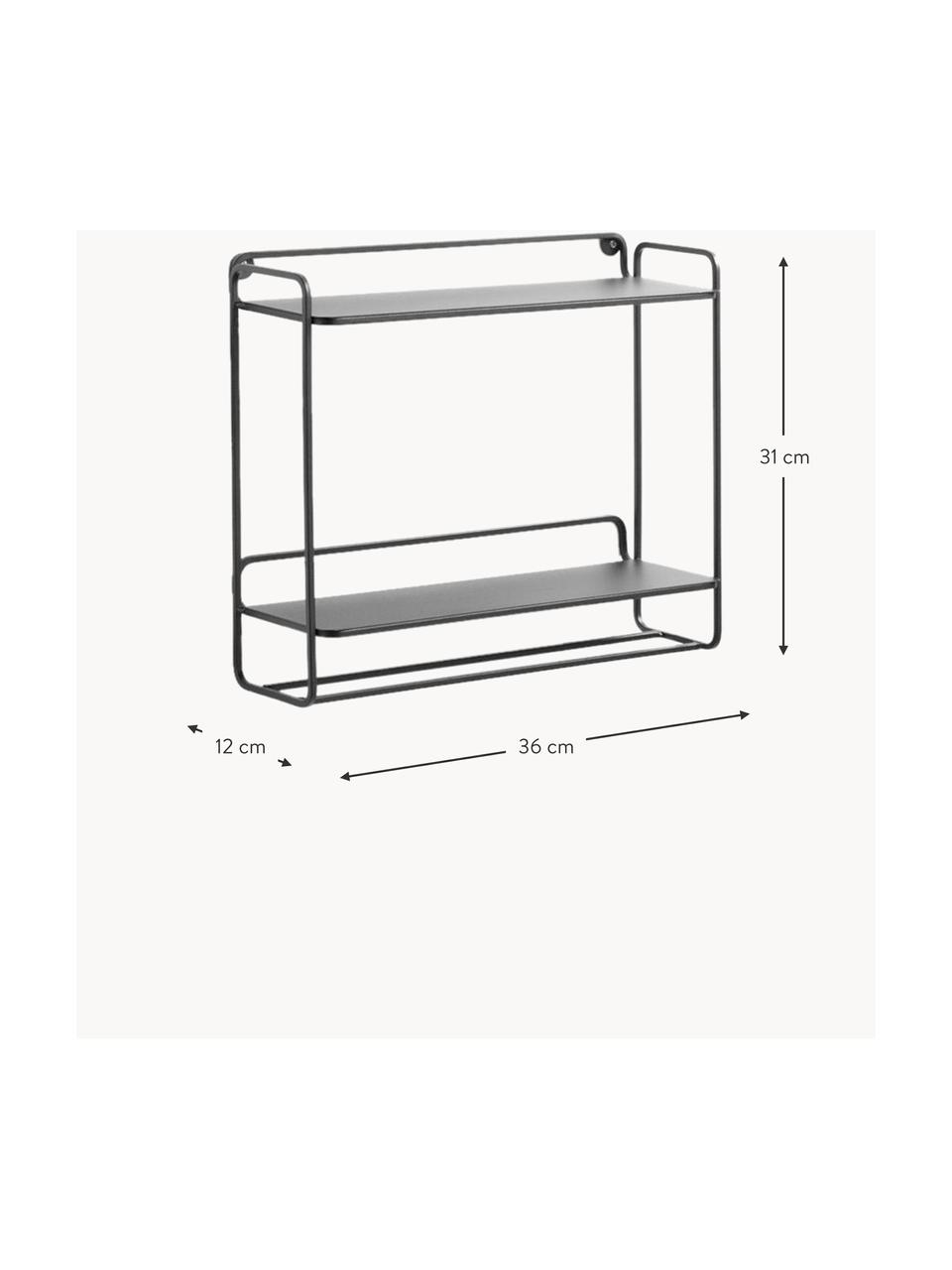 Metalen wandrek Loto, Gelakt metaal, Zwart, B 36 x H 31 cm