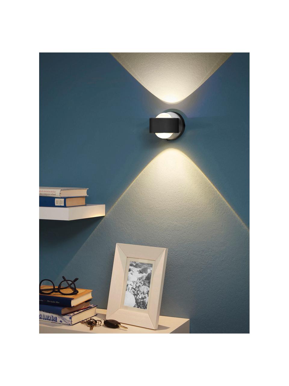 XS-LED wandlamp Ono, Zwart, 9 x 8 cm