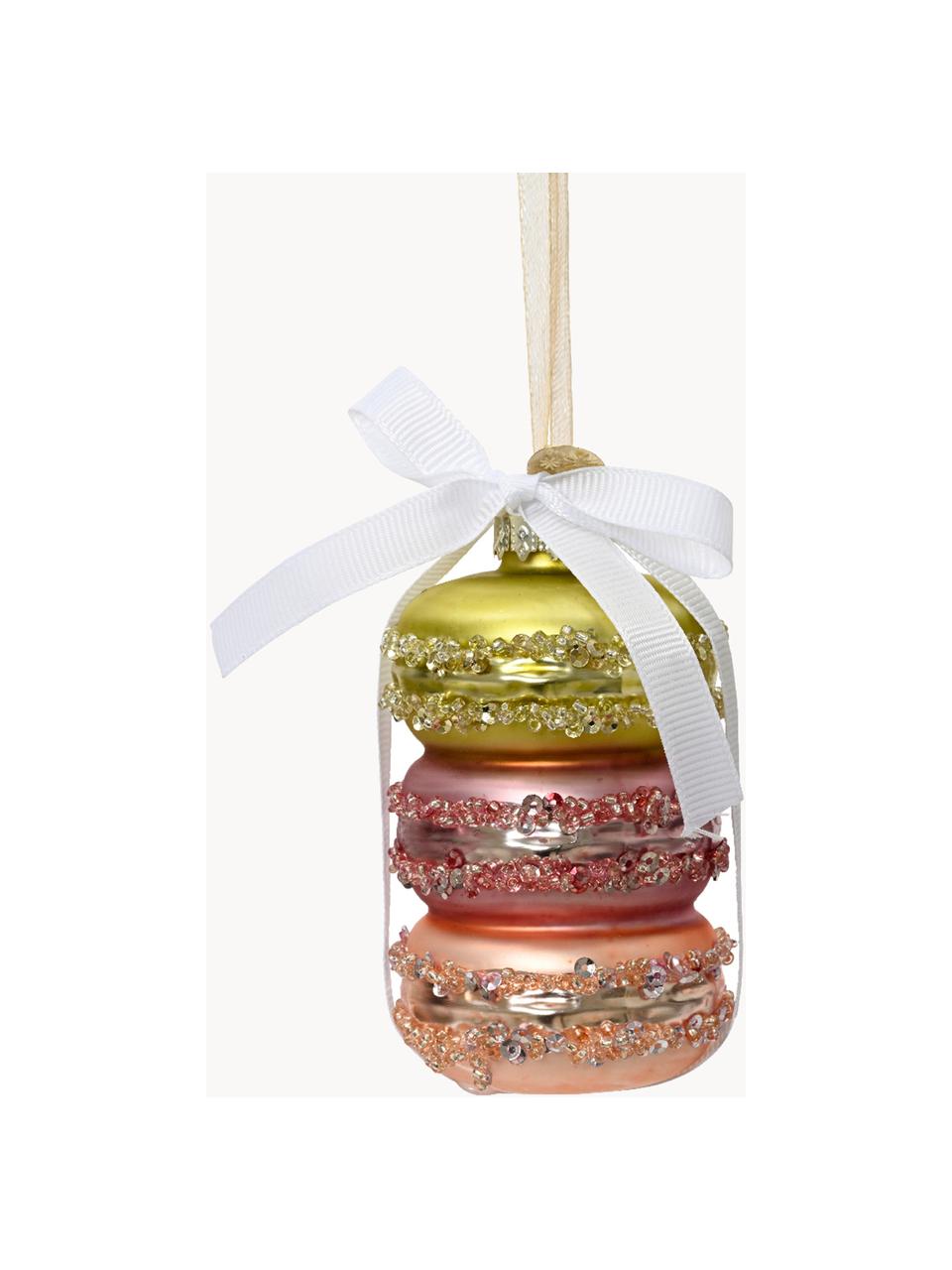 Ozdoba na vánoční stromeček Cake, Sklo, Měděná, růžová, zelená, Ø 5 cm, V 8 cm