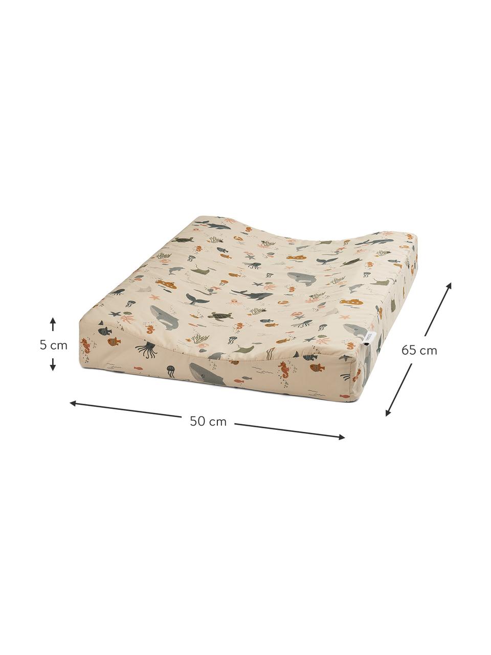 Matelas à langer Fritz, Beige, multicolore, larg. 50 x long. 65 cm