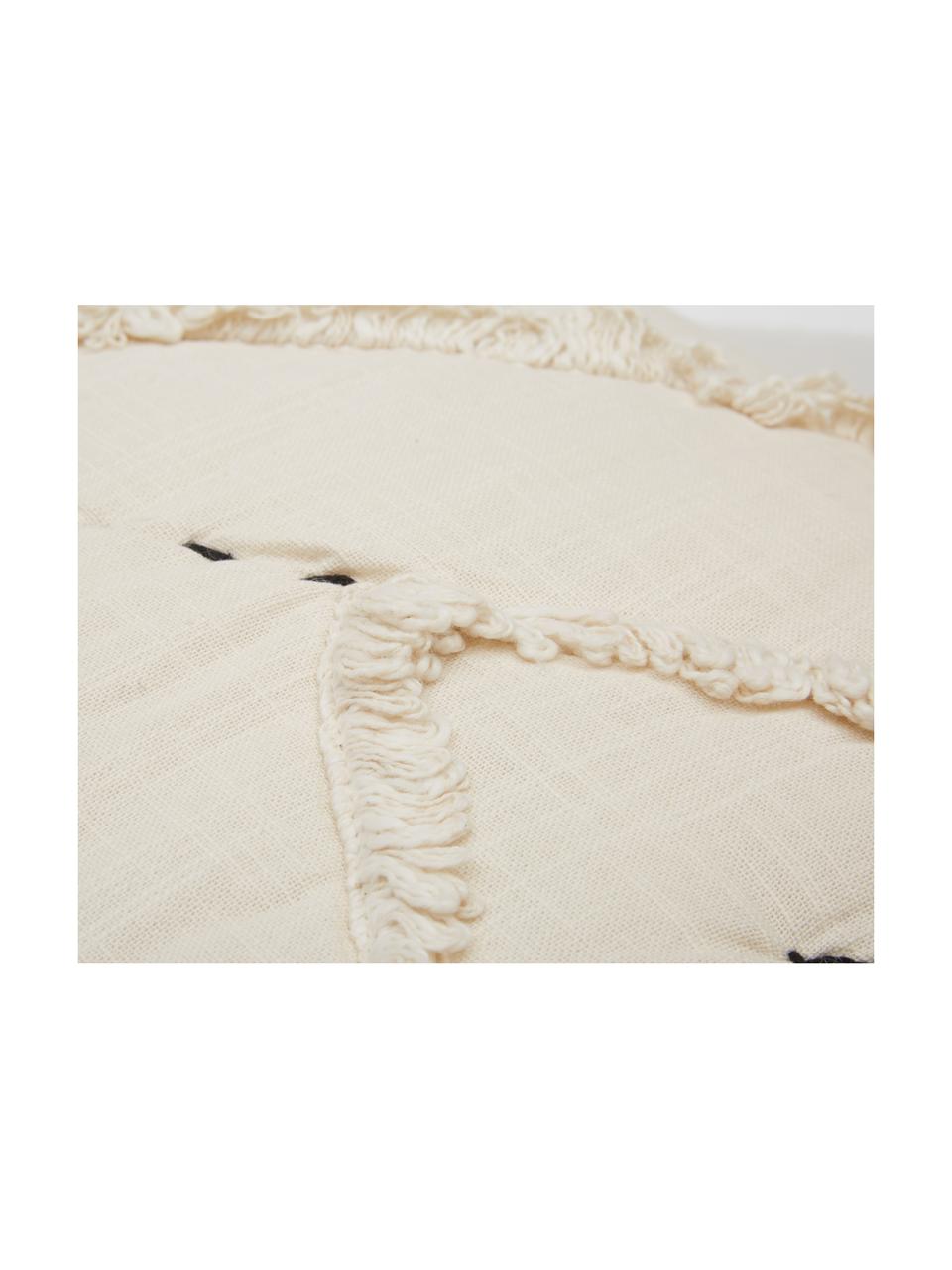 Kissenhülle Lienzo mit Hoch-Tief-Muster, 100% Baumwolle, Gebrochenes Weiß, 45 x 45 cm