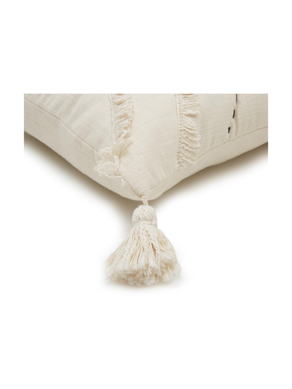 Poszewka na poduszkę Lienzo, 100% bawełna, Złamana biel, S 45 x D 45 cm