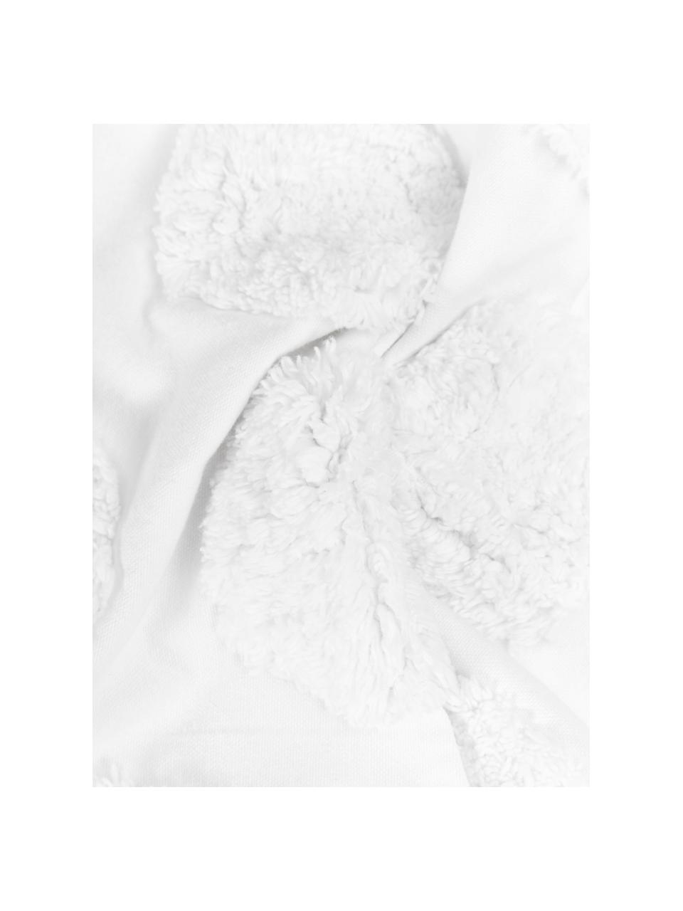 Federa arredo con motivo capitonnè Rowen, 100% cotone, Bianco, Larg. 50 x Lung. 50 cm
