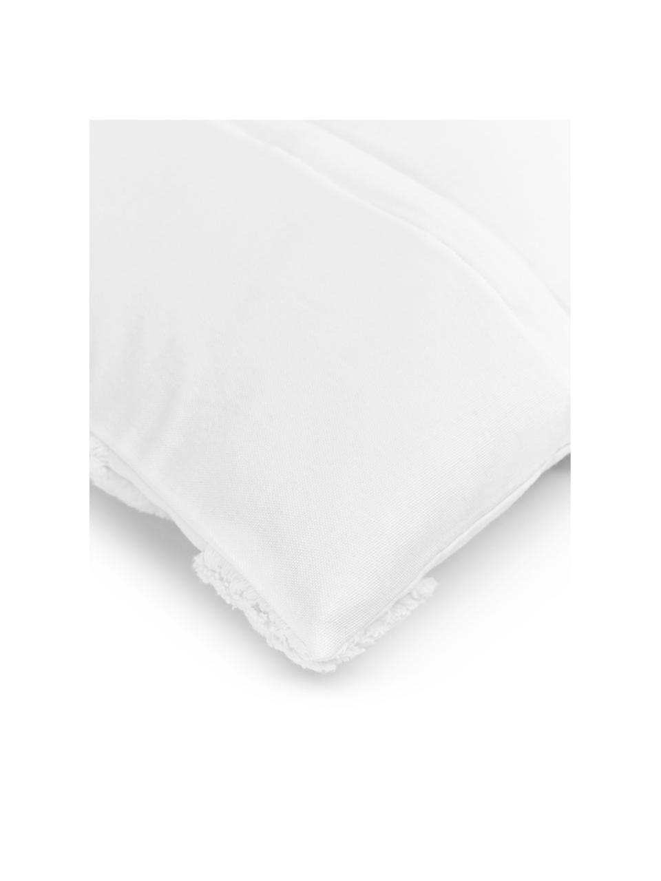 Housse de coussin 50x50 blanc tufté Rowen, 100 % coton, Blanc, larg. 50 x long. 50 cm