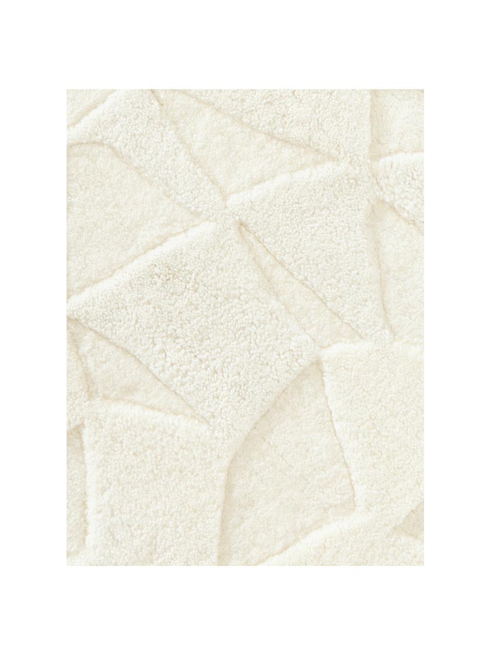 Tappeto in lana rotondo taftato a mano Rory, Retro: 100% cotone Il materiale , Bianco crema, Ø 120 cm (taglia S)