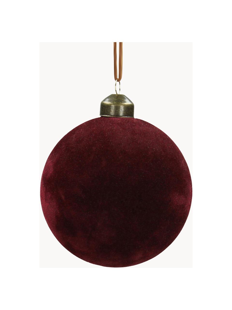 Bolas de Navidad de terciopelo Velvet, 6 uds., Rojo oscuro, Ø 8 cm