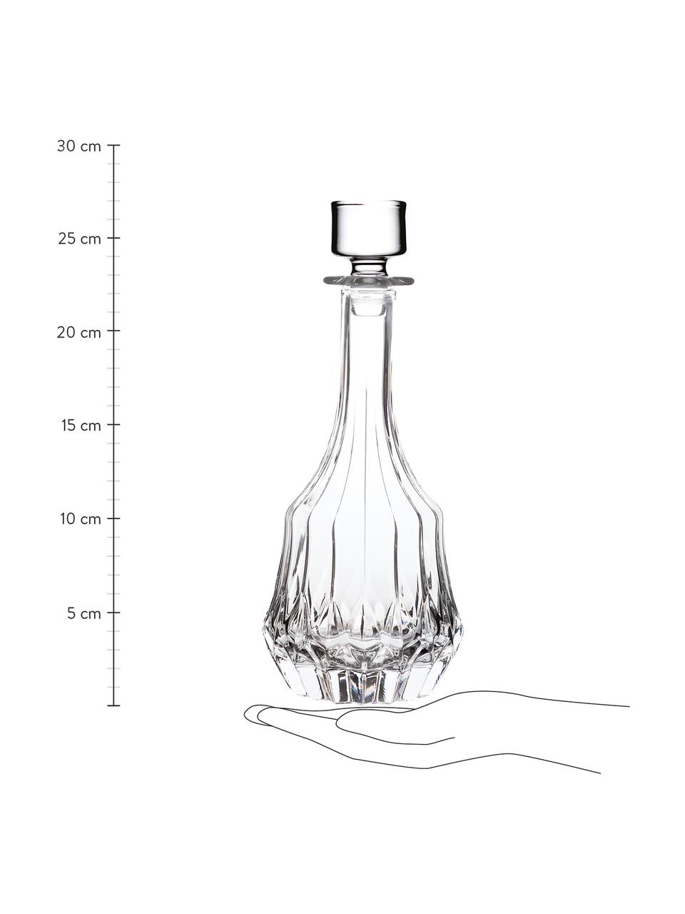Decantador de cristal con relieve Adagio, 1 L, Cristal, Transparente, Ø 12 x Al 27 cm, 1 L