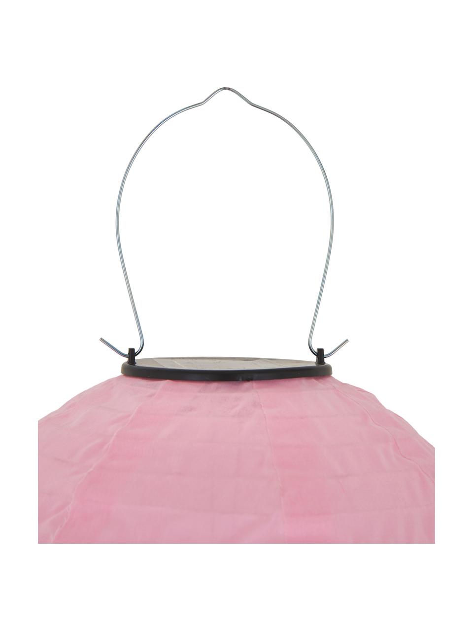 Hangende lantaarns Chinese voor buiten met solar lamp, 2-delig, Kunststof, Roze, Ø 25 x H 25 cm