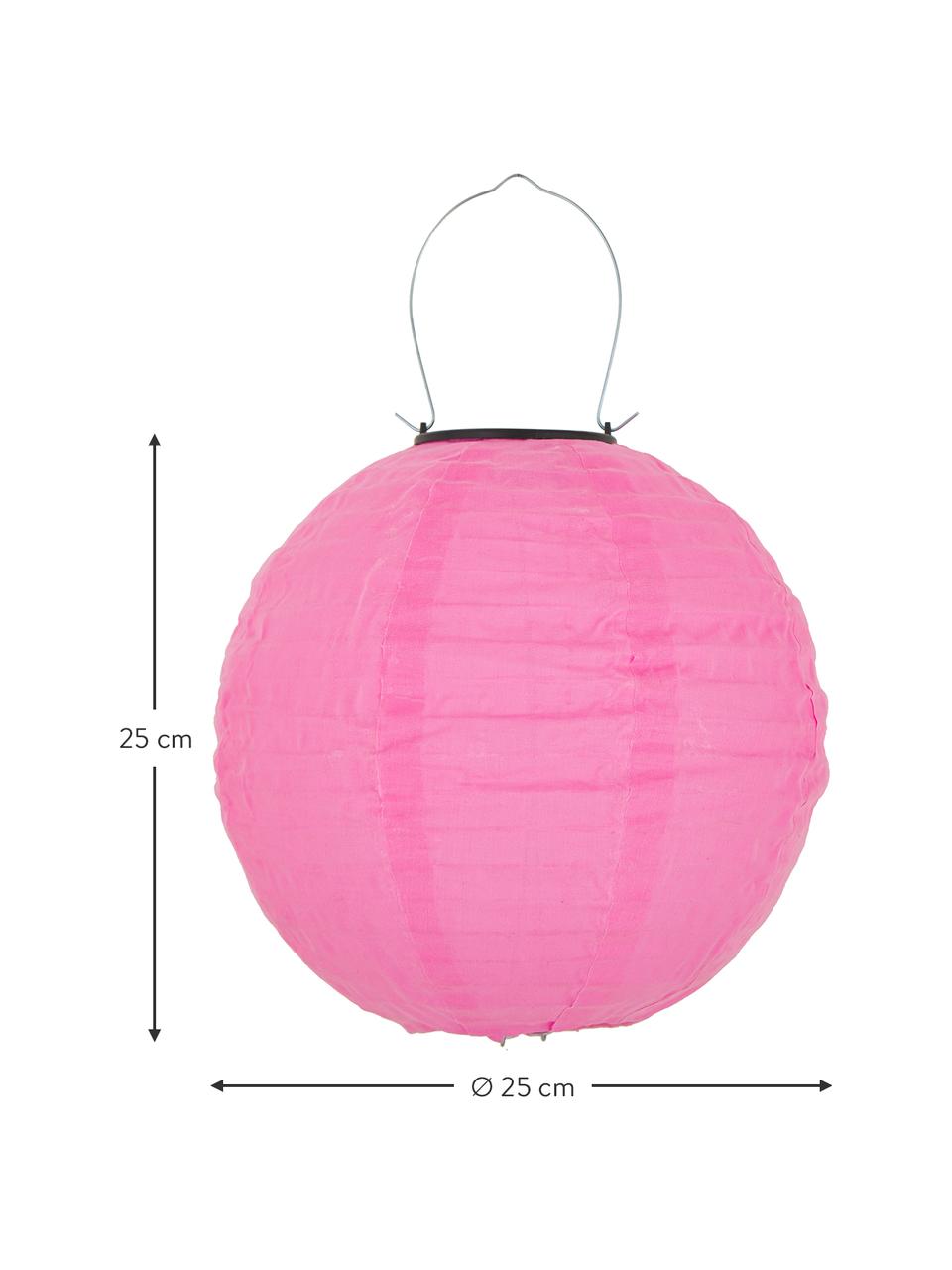 Hangende lantaarns Chinese voor buiten met solar lamp, 2-delig, Kunststof, Roze, Ø 25 x H 25 cm