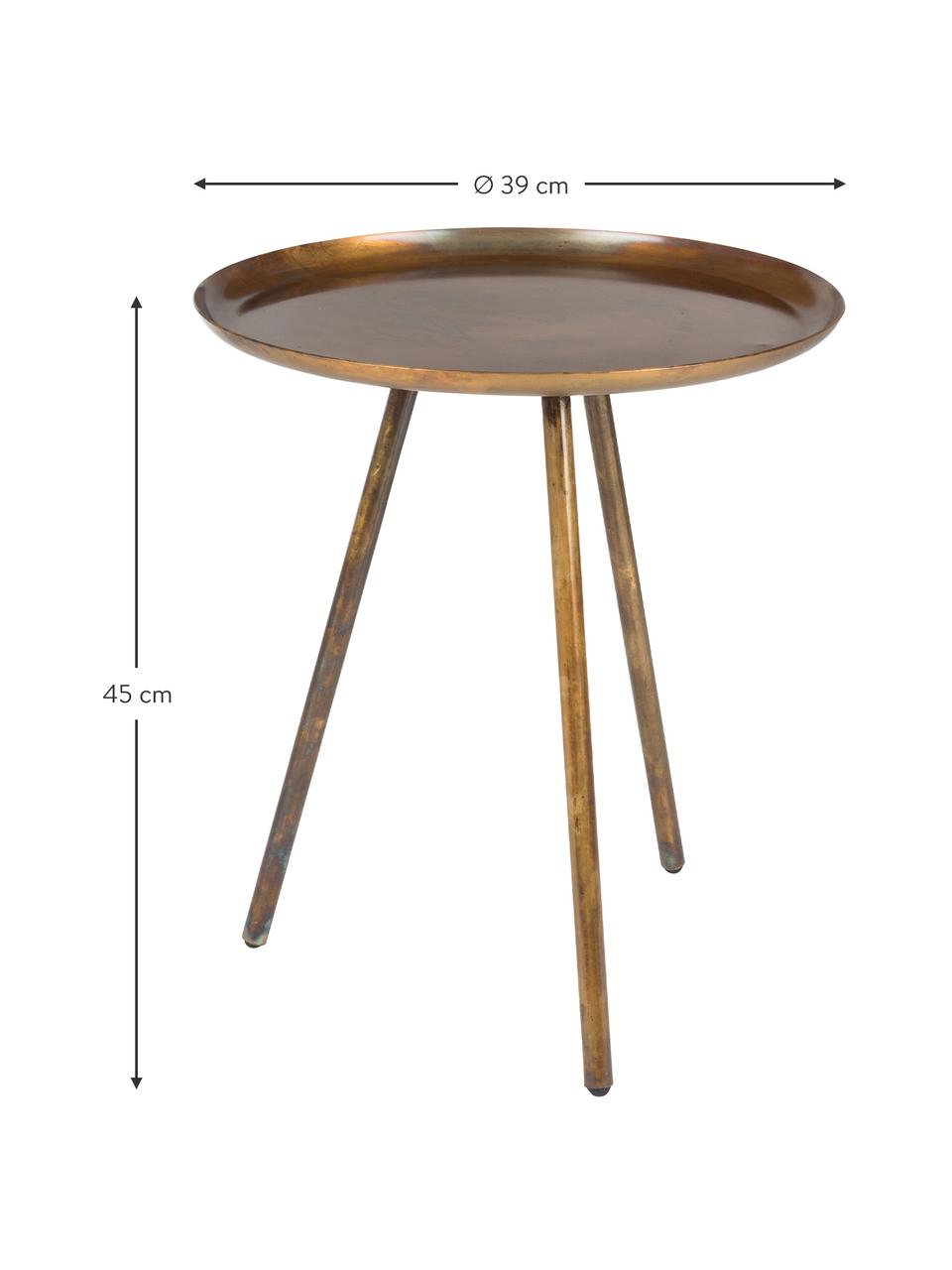 Kulatý odkládací stolek z kovu Frost, Zlatá, měděná, Ø 39 cm, V 45 cm