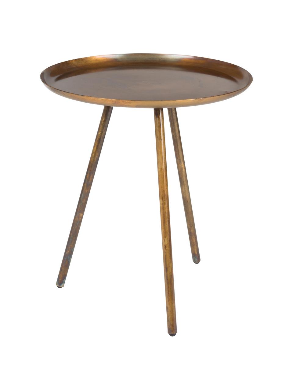 Mesa auxiliar redonda Frost, Dorado, bronce, Ø 39 x Al 45 cm