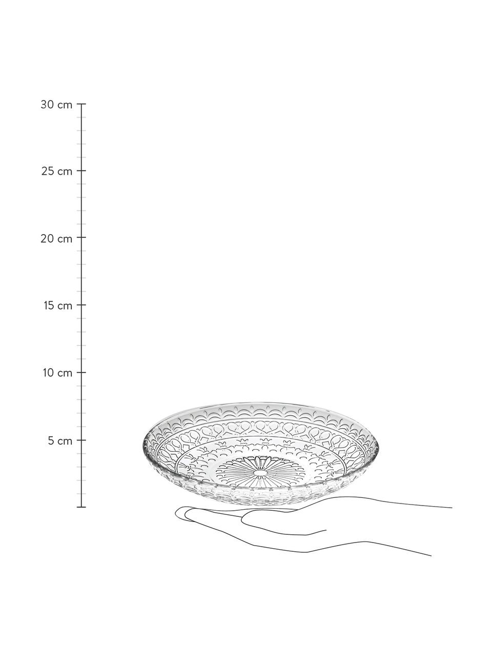 Křišťálový dezertní talíř Frutta, 4 ks, Křišťál Luxion, Transparentní, Ø 18 cm