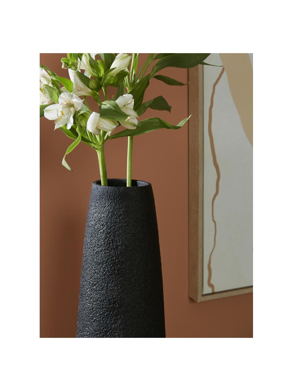 Grosse Deko-Vase Elegance, Polyresin, Schwarz, Ø 14 x H 46 cm