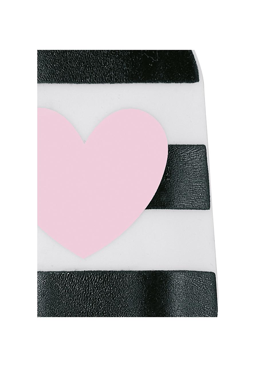 Spatola per impasto Heart, Silicone, bambù, Bambù, rosa, bianco, nero, Lung. 25 cm