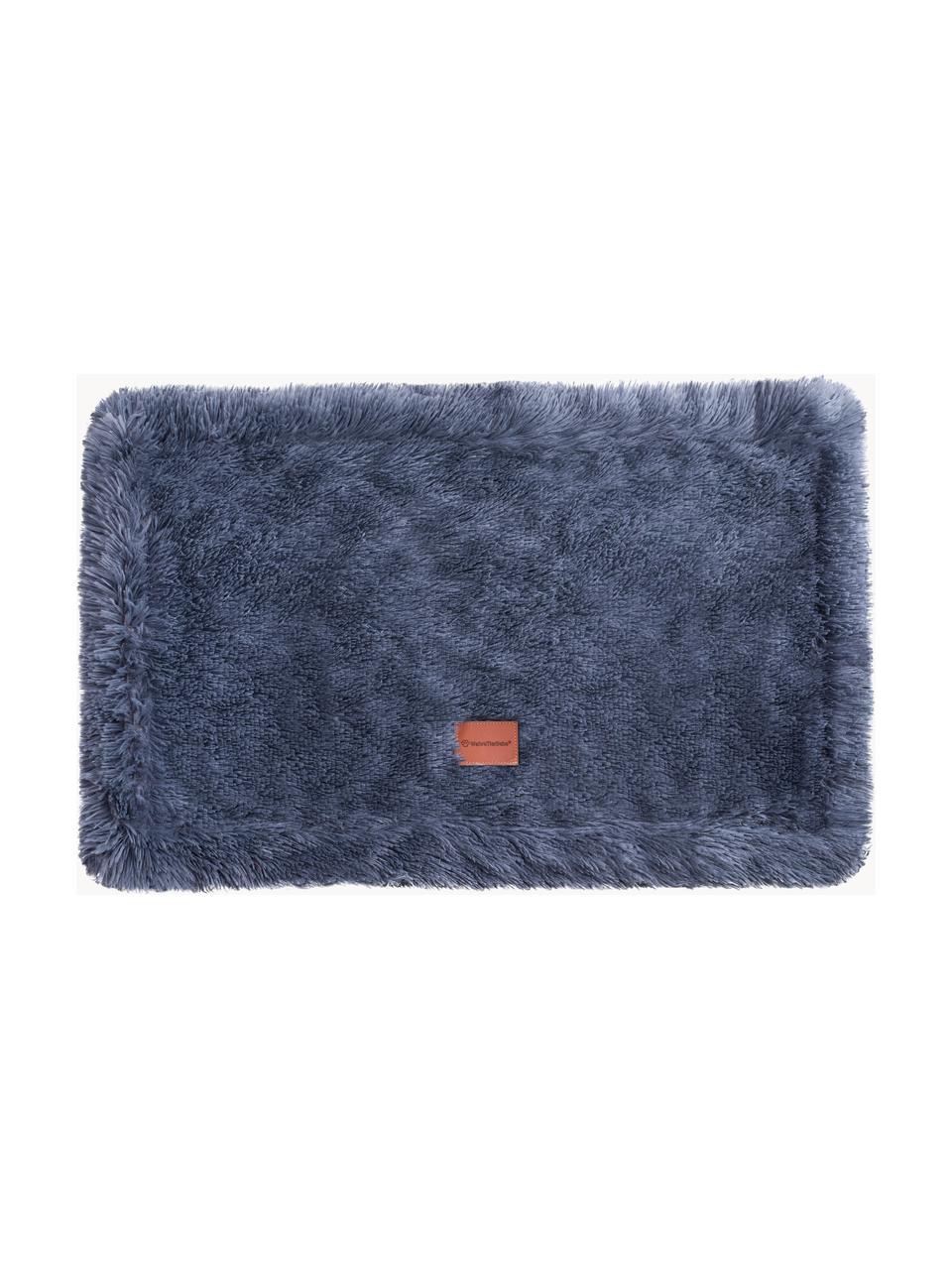 Couverture pour animaux de compagnie en peluche Fluffy, tailles variées, Tissu peluche (100 % polyester), Gris-bleu, larg. 60 x long. 85 cm