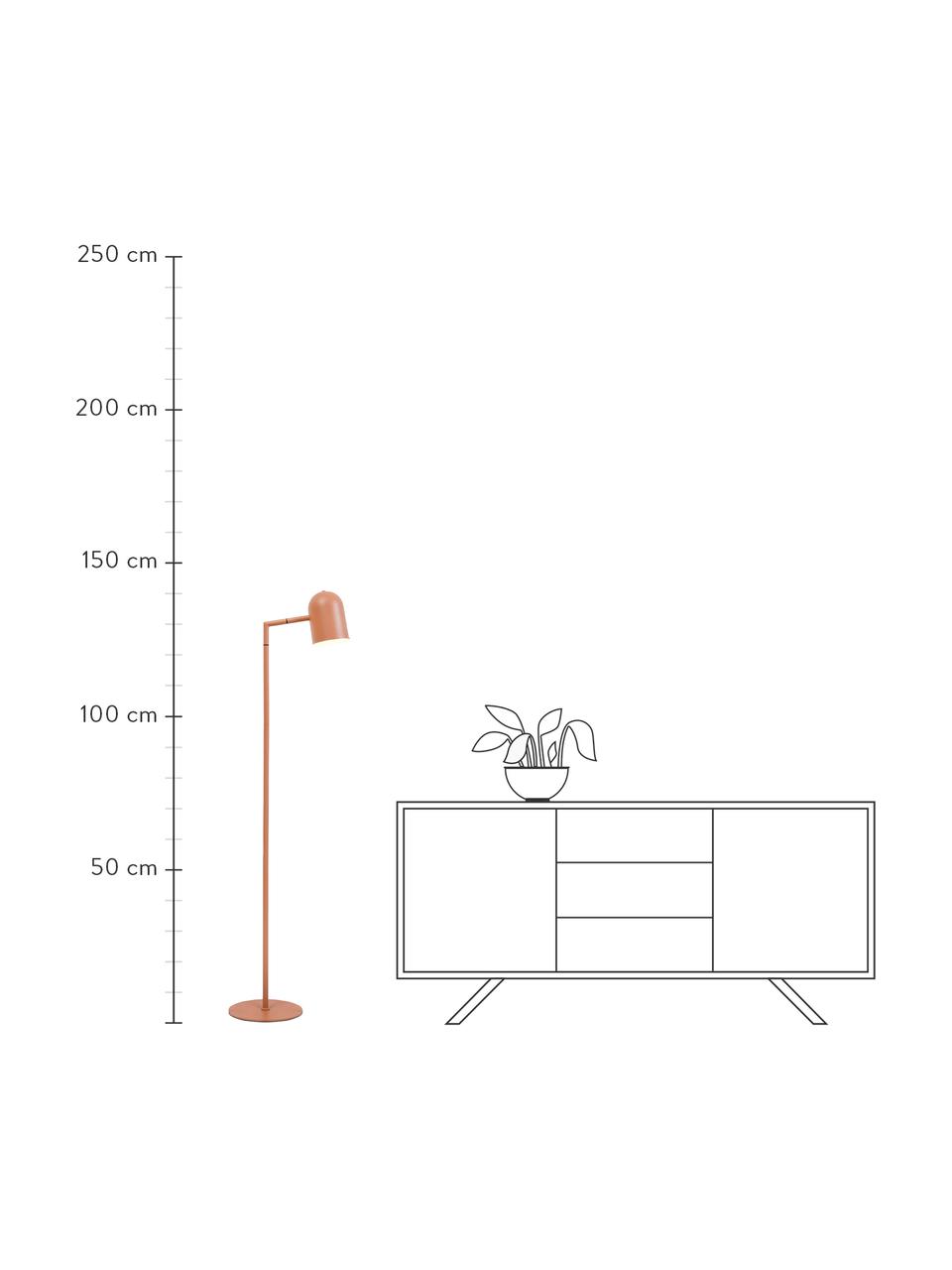 Leselampe Marseille in Terrakotta, Lampenschirm: Metall, beschichtet, Lampenfuß: Metall, beschichtet, Terrakotta, 40 x 141 cm