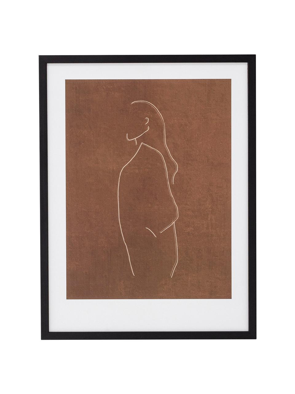 Zarámovaný digitální tisk Espen, Černá, greige, bílá, Š 32 cm, V 42 cm