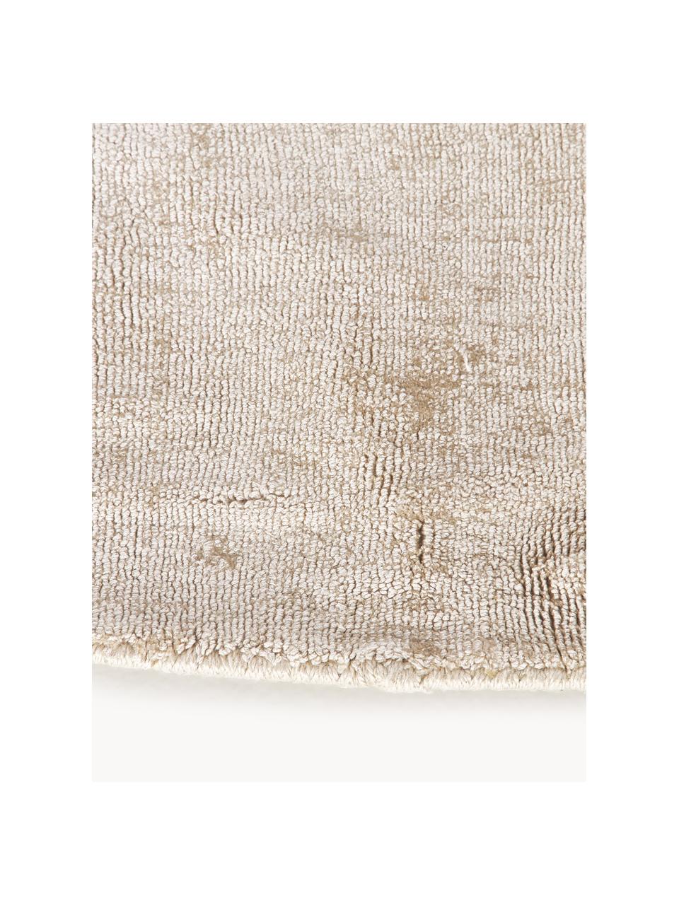 Tappeto rotondo in viscosa fatto a mano Jane, Retro: 100% cotone, Beige chiaro, Ø 250 cm (taglia XL)