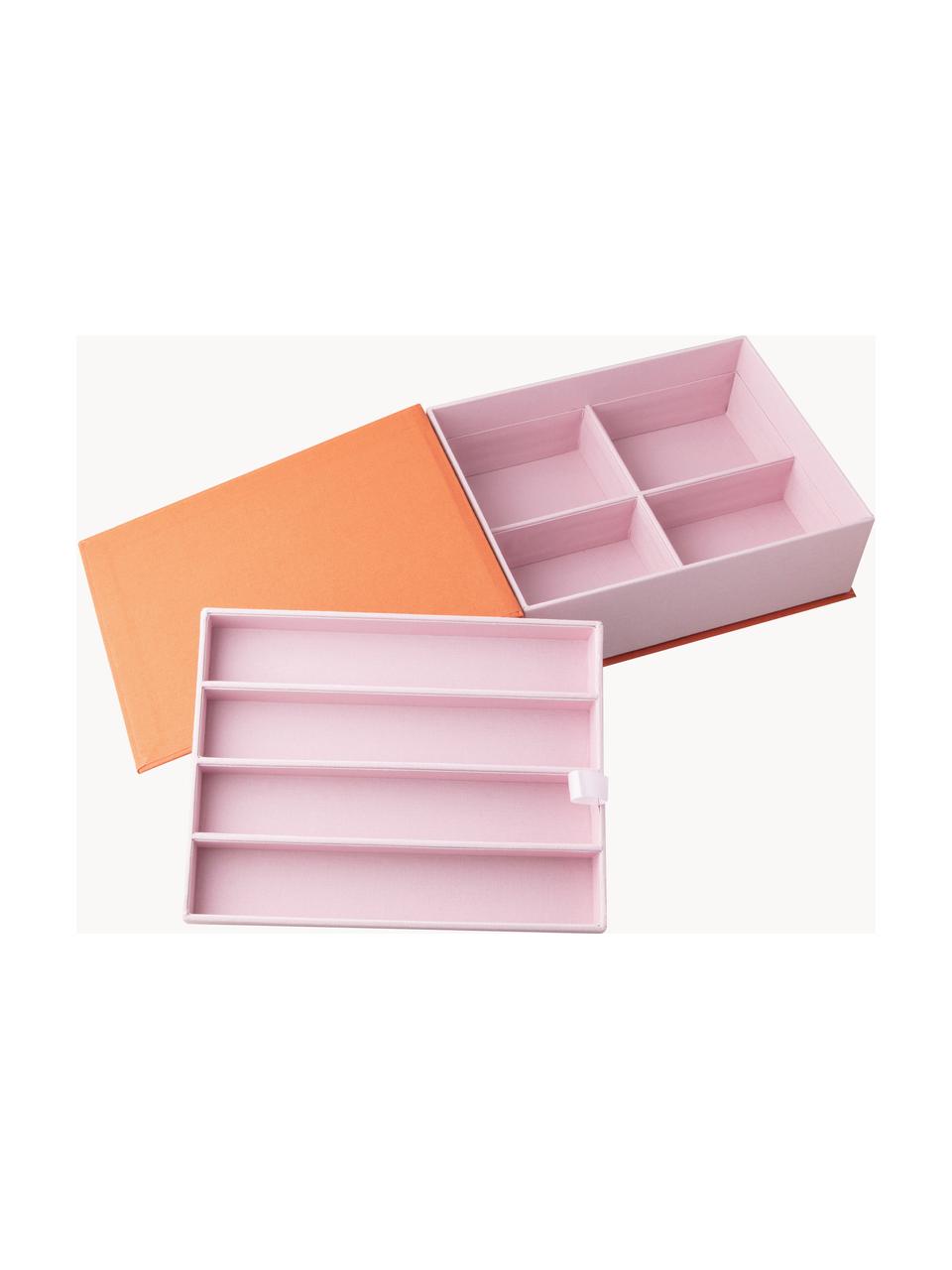 Skladovací krabička Small Things, 80 % šedý karton, 18 % polyester, 2 % bavlna, Oranžová, Š 23 cm, V 18 cm