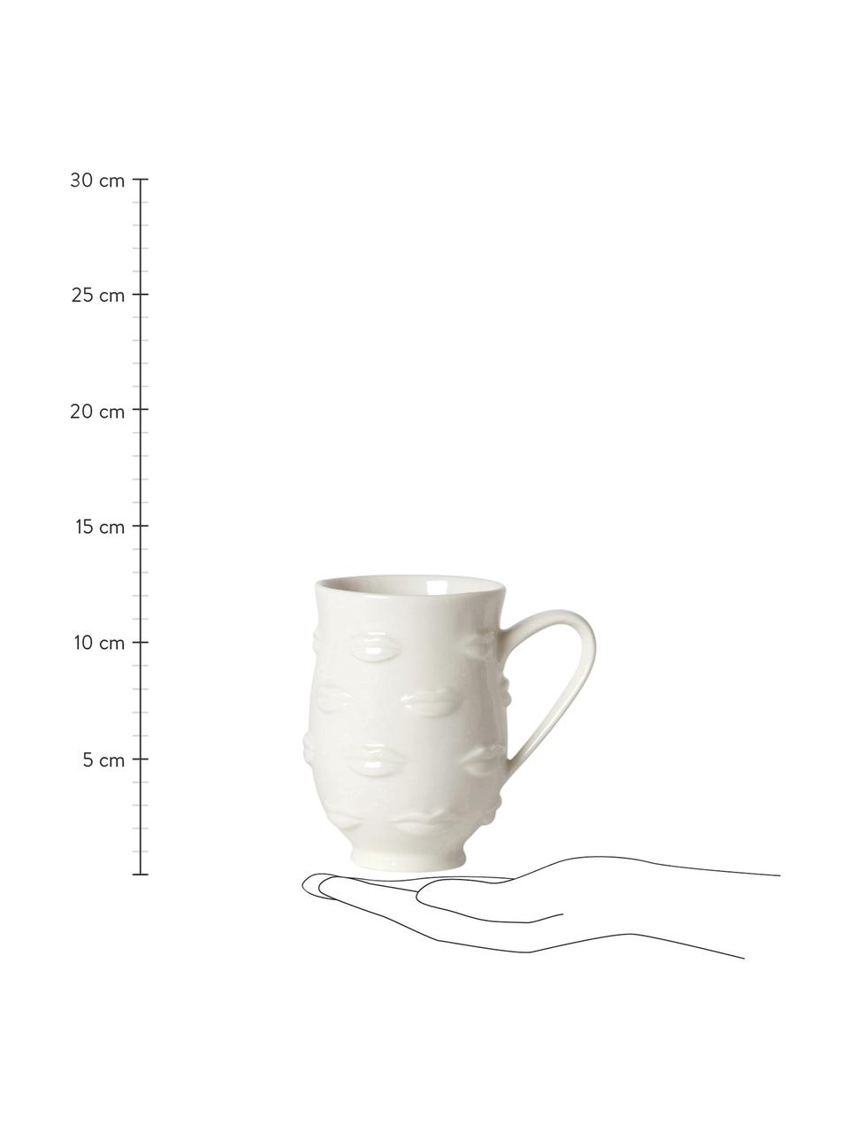 Designer Tasse Gala, Porzellan, Weiss, Ø 9 x H 13 cm, 470 ml