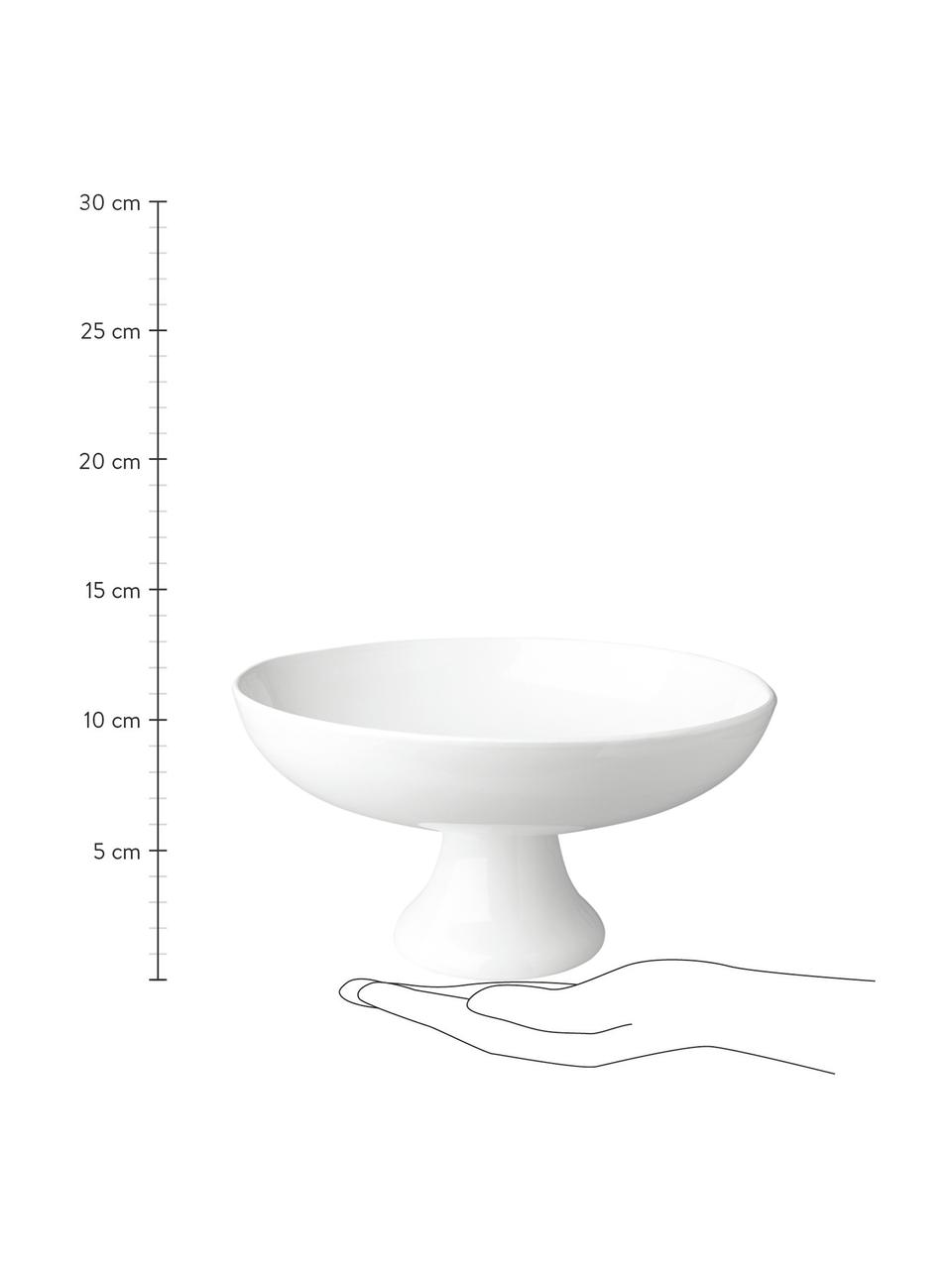 Saladier à pied en grès Grande, Ø 21 cm, Grès cérame, Blanc, Ø 21 cm, haut. 10 cm