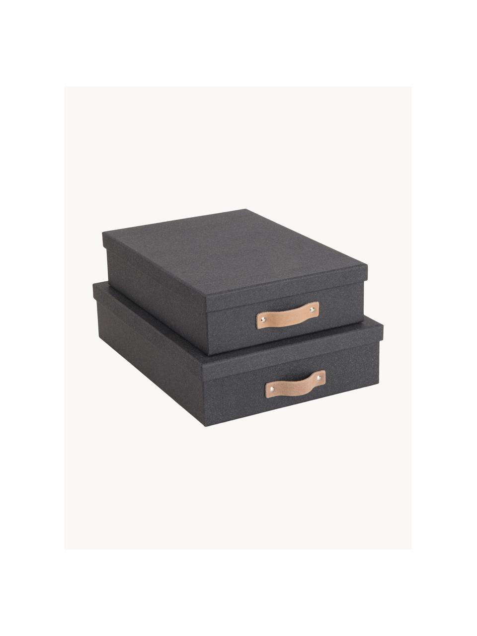 Boîtes de rangement Rasmus, 2 élém., Anthracite, Lot de différentes tailles