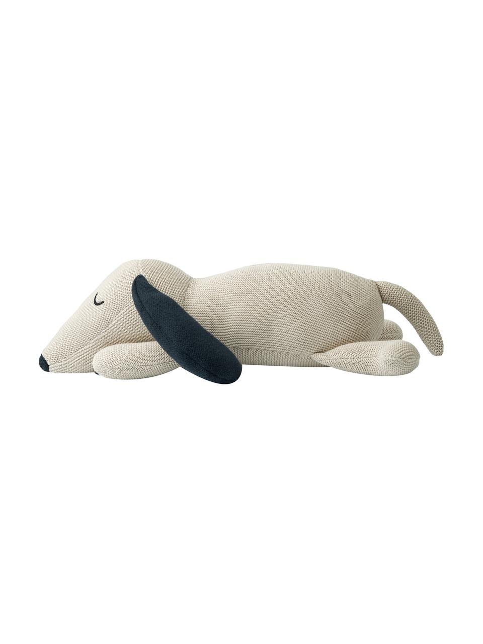 Knuffeldier Daniel the Dog, Bekleding: 100% katoen, Gebroken wit, donkerblauw, Ø 40 x H 14 cm