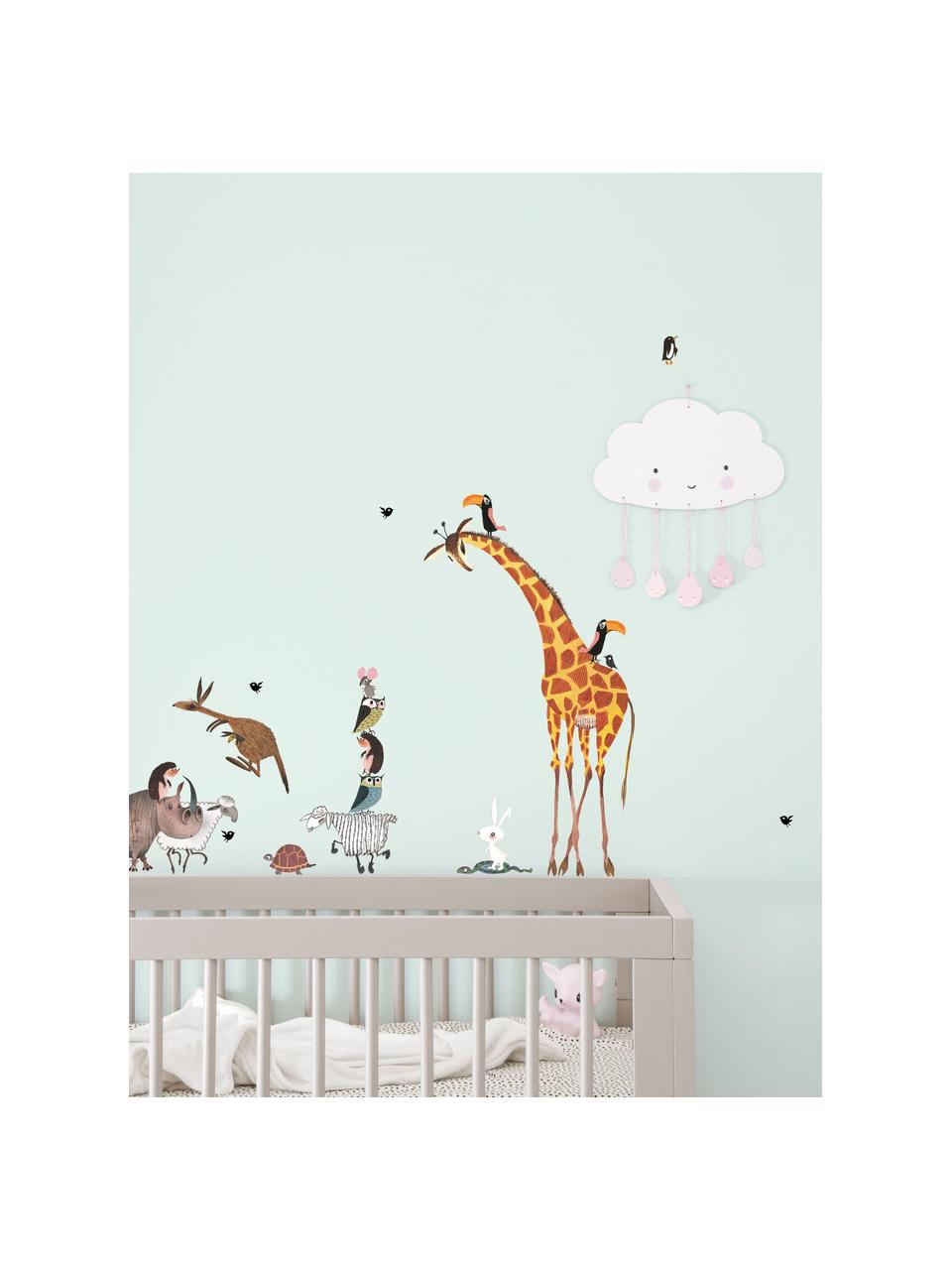 Wandaufkleber-Set Animals, 20-tlg., Selbstklebende Vinylfolie, matt, Mehrfarbig, B 42 x H 59 cm