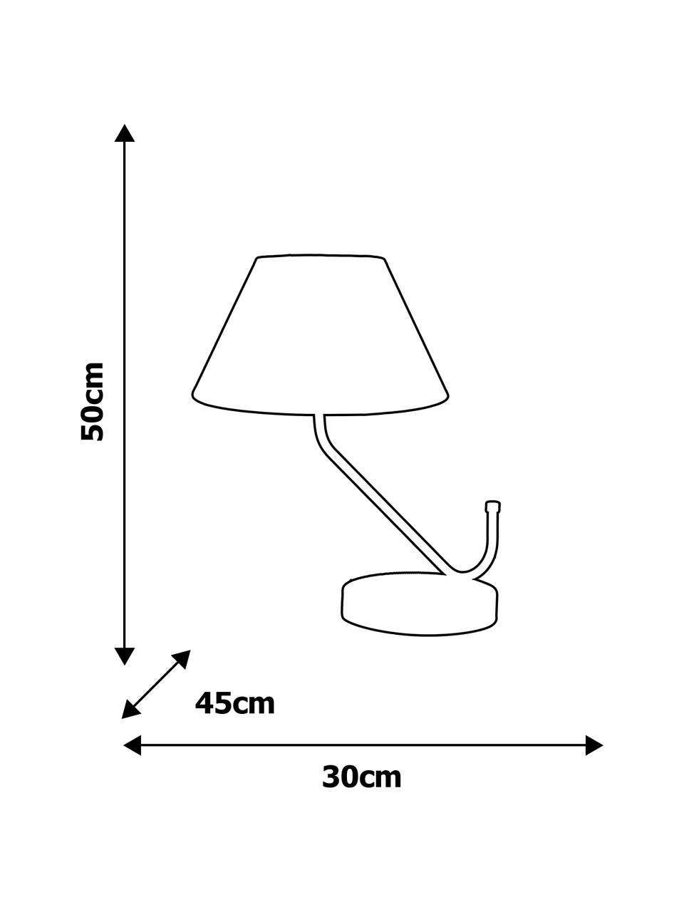 Design nachtlamp Victoria, Lampenkap: katoenmix, Lampvoet: gecoat metaal, Decoratie: gecoat metaal, Frame: zwart gelakt eikenhout. Voet: goudkleurig, 45 x 50 cm