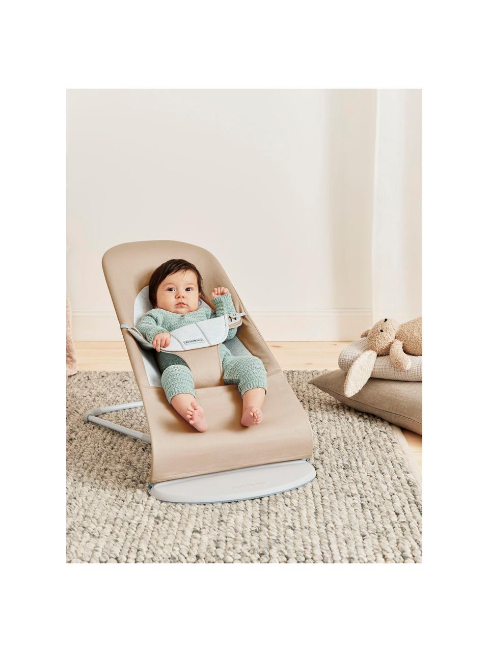 Babywippe Balance Soft, Gestell: 79 % Metall, 21 % Kunstst, Hellbeige, Hellgrau, B 35 x T 56 cm