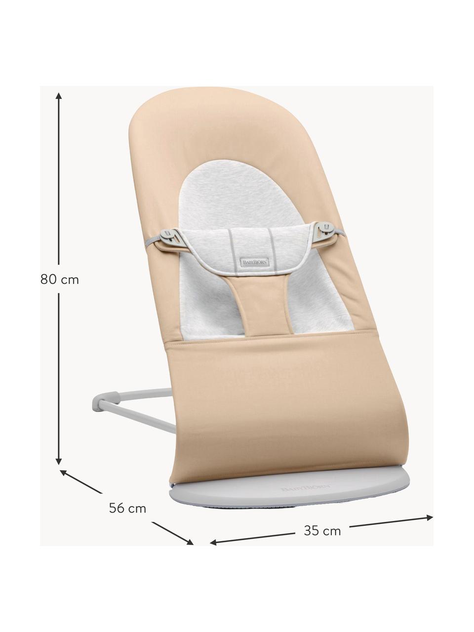 Babywippe Balance Soft, Gestell: 79 % Metall, 21 % Kunstst, Hellbeige, Hellgrau, B 35 x T 56 cm