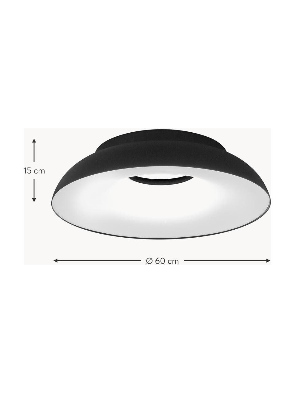 Lampa sufitowa LED z funkcją przyciemniania Maggiolone, Aluminium lakierowane, Czarny, Ø 60 x W 15 cm