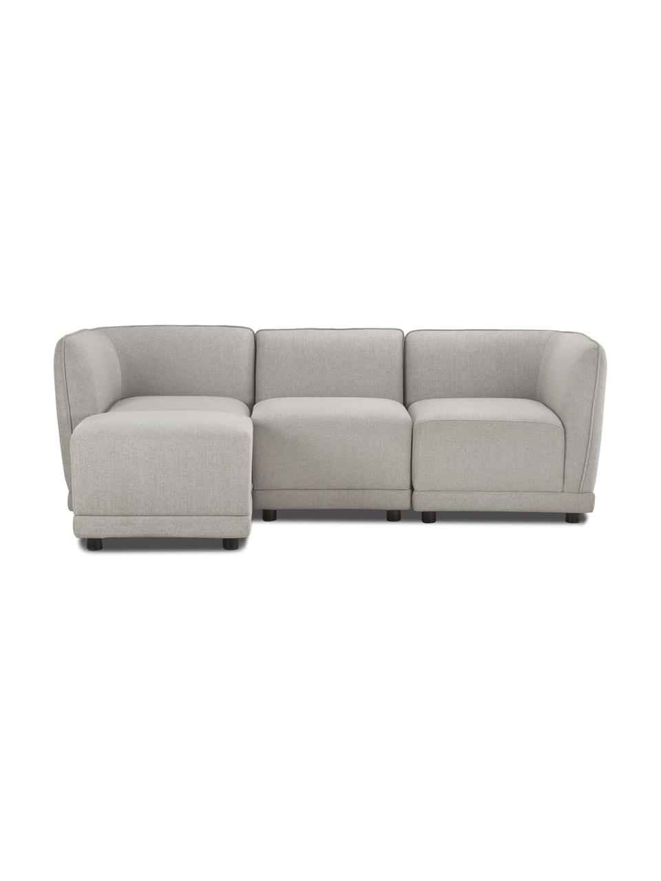 Modulares Ecksofa Ari in Grau, Bezug: 100% Polyester Der hochwe, Gestell: Massivholz, Sperrholz, Webstoff Grau, B 228 x T 136 cm