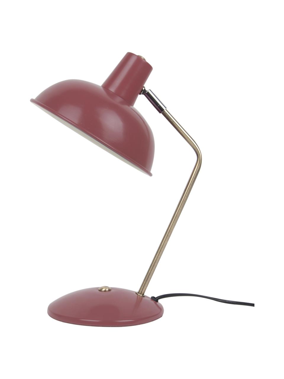 Lampada da tavolo retrò Hood, Paralume: metallo rivestito, Base della lampada: metallo rivestito, Rosa cipria, ottonato, Larg. 20 x Alt. 38 cm