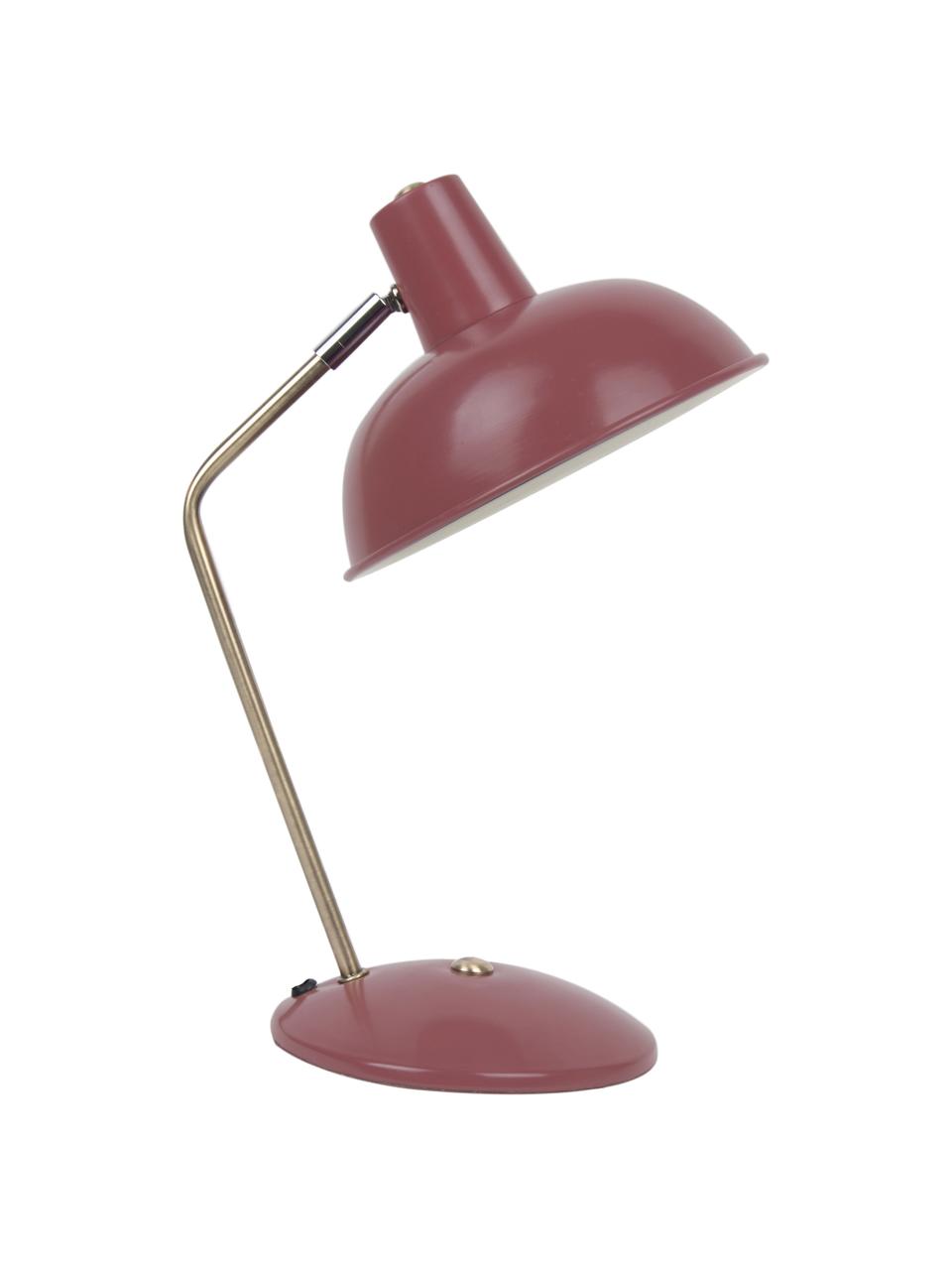 Retro-Schreibtischlampe Hood, Lampenschirm: Metall, beschichtet, Altrosa, Messingfarben, 20 x 38 cm