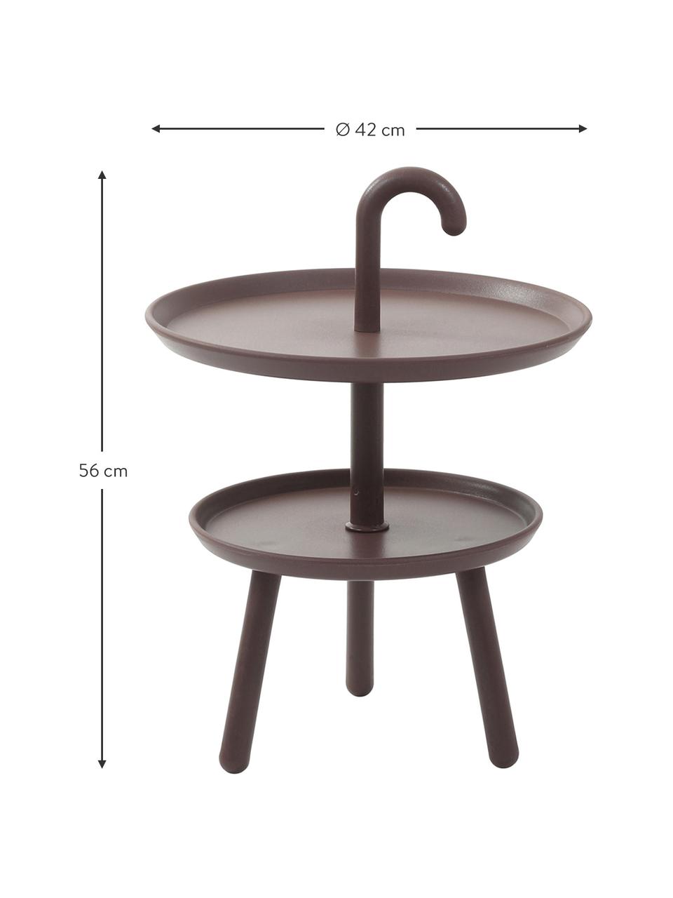 Tavolino rotondo in plastica Rodi, Polipropilene, Marrone, Ø 42 x Alt. 56 cm