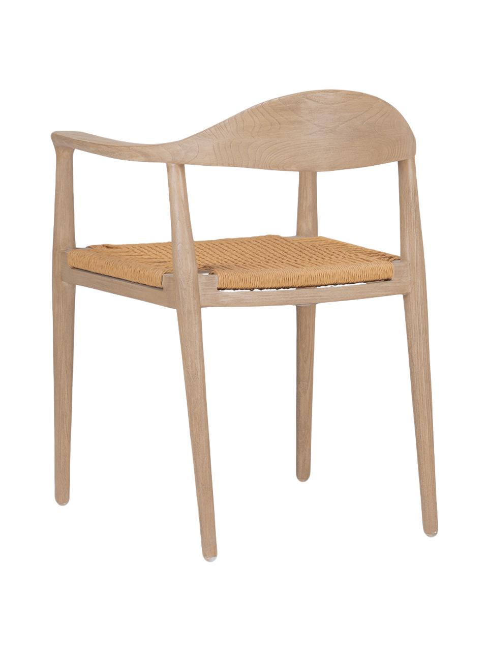 Silla de madera Coppi, Asiento: yute, Marrón, An 55 x F 57 cm