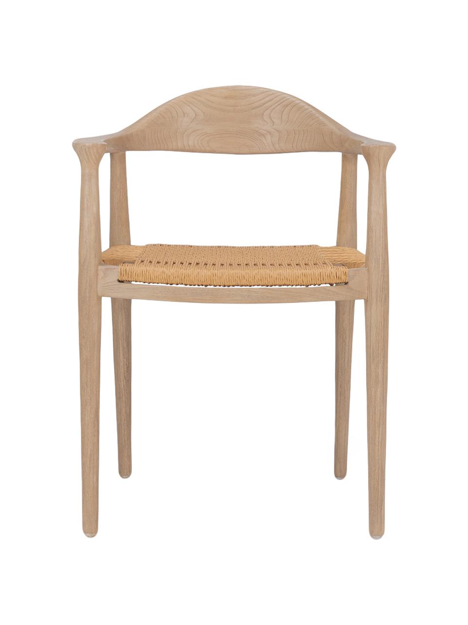 Silla de madera Coppi, Asiento: yute, Marrón, An 55 x F 57 cm