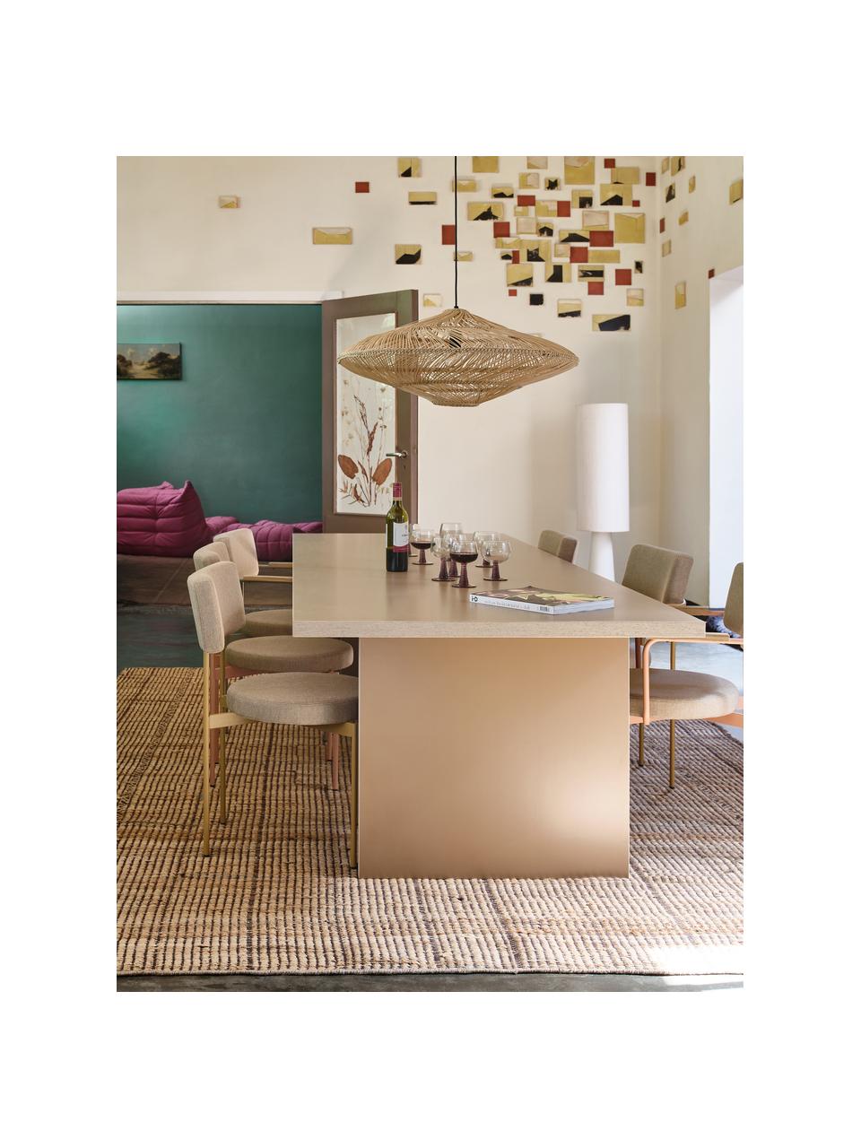 Tavolo da pranzo Hanga, Piano del tavolo: Eorolight, pannello MDF (, Struttura: Eorolight, pannello MDF (, Legno, Larg. 220 x Prof. 90 cm