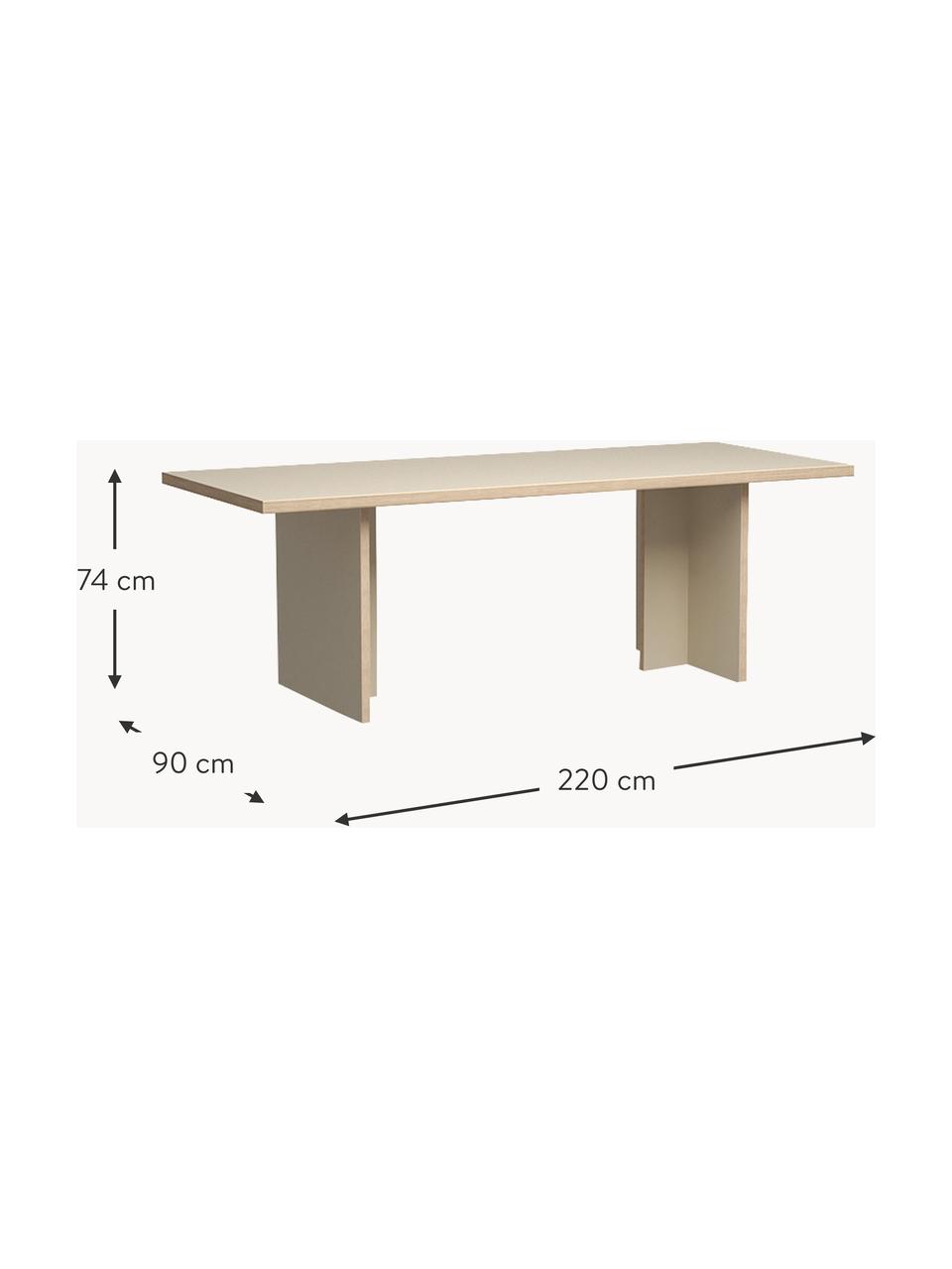 Eettafel Hanga, 220 x 90 cm, Tafelblad: Eurolight, MDF, gelaminee, Frame: Eurolight, MDF, gelaminee, Hout, B 220 x D 90 cm