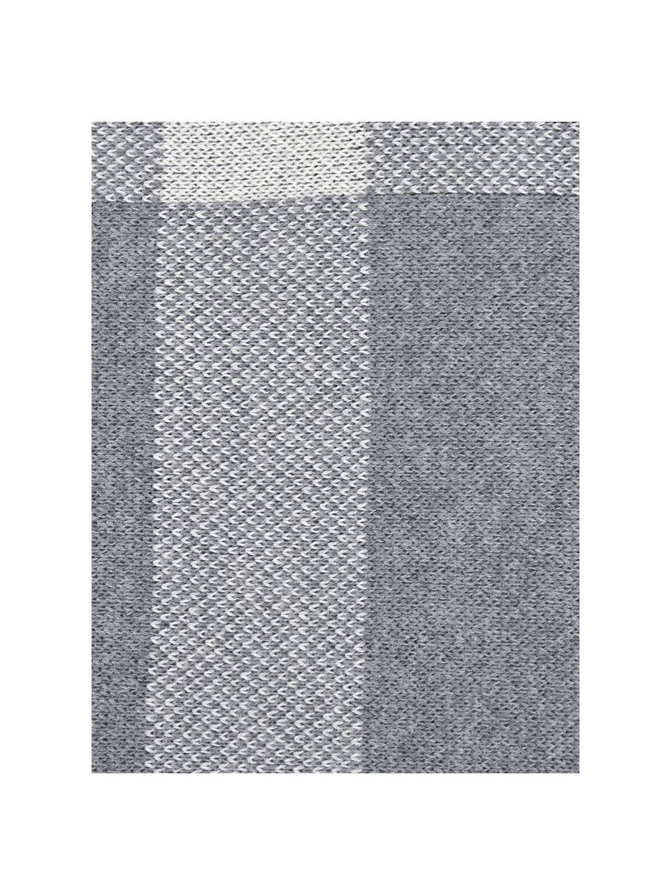Károvaný pletený poťah na vankúš s motívom jeleňa Jonna, Bavlna, Sivá, antracitová, Š 40 x D 40 cm