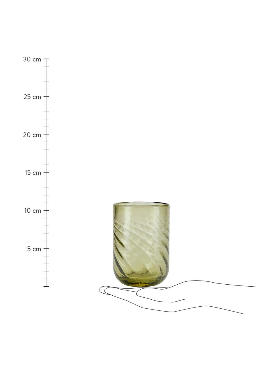 Szklanka Twist, 4 szt., Szkło, Zielony, transparentny, Ø 8 x W 11 cm, 300 ml