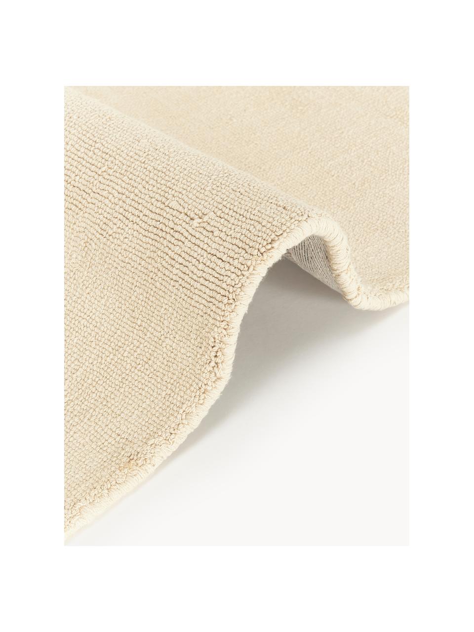 Handgewebter Baumwollteppich Lora, 100 % Baumwolle, GRS-zertifiziert, Hellbeige, B 80 x L 150 cm (Grösse XS)