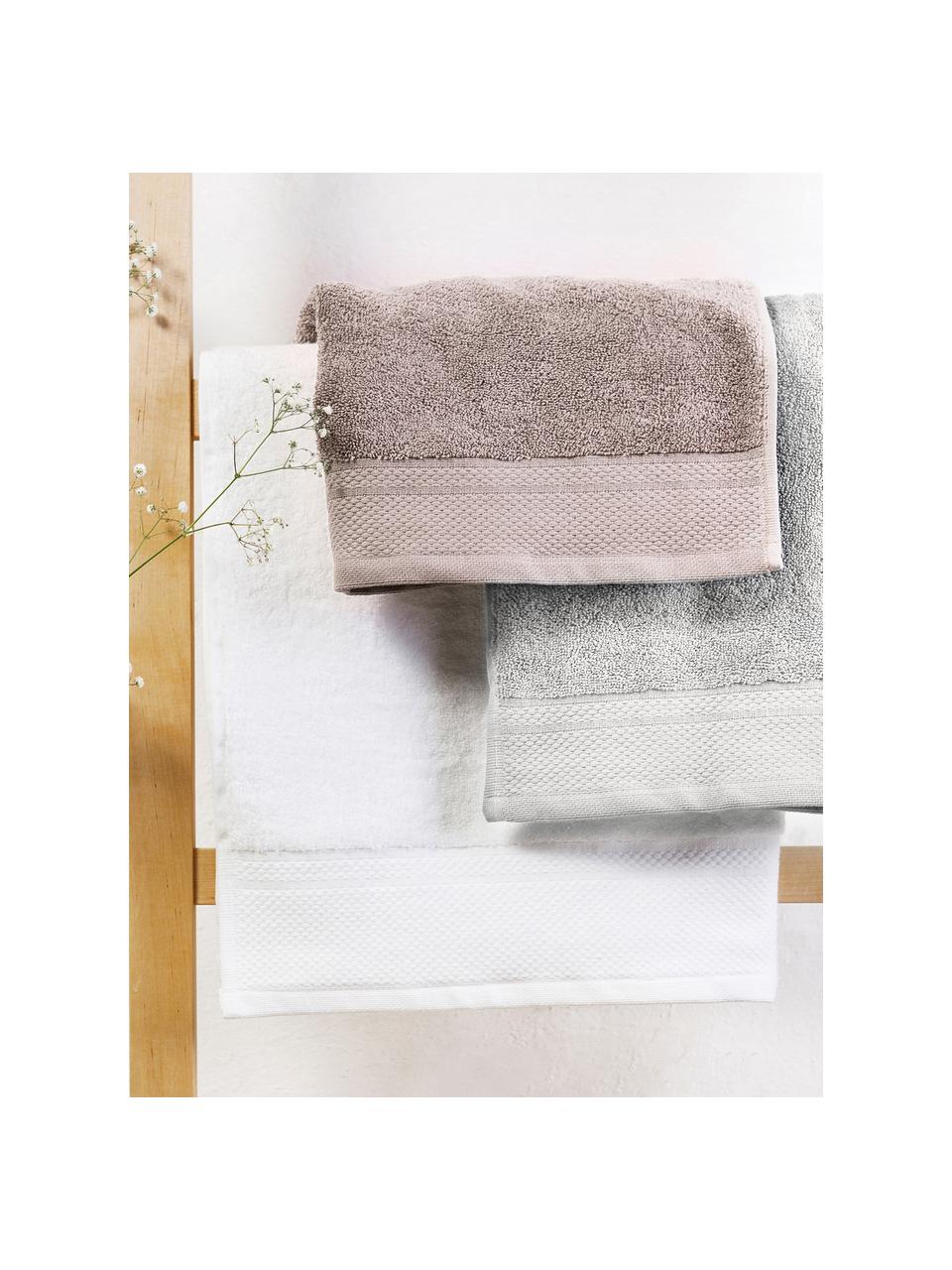 Set de toallas de algodón ecológico Premium, 3 uds., 100% algodón ecológico con certificado GOTS (por GCL International, GCL-300517)
Gramaje superior 600 g/m², Gris claro, Set de diferentes tamaños