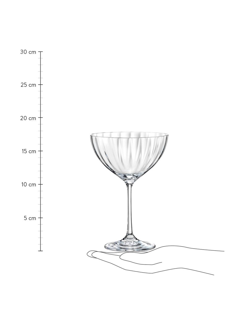 Kristall-Champagnerschalen Luisa, 6 Stück, Kristall-Glas, Transparent, Ø 12 x H 18 cm, 340 ml