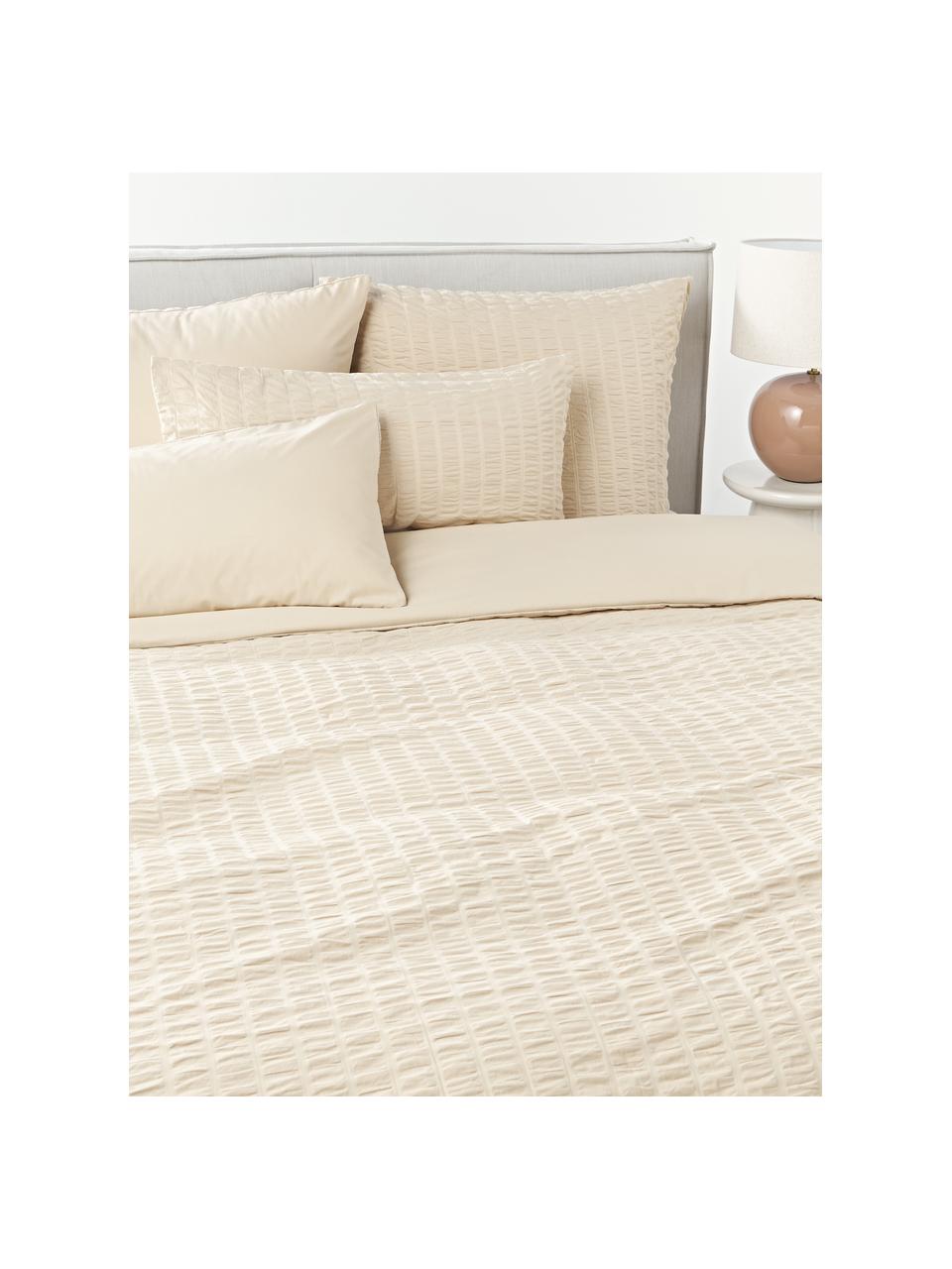 Funda de almohada de sirsaca Esme, Parte superior: sirsaca Densidad de hilo , Reverso: Renforcé Densidad de hilo, Beige claro, An 45 x L 110