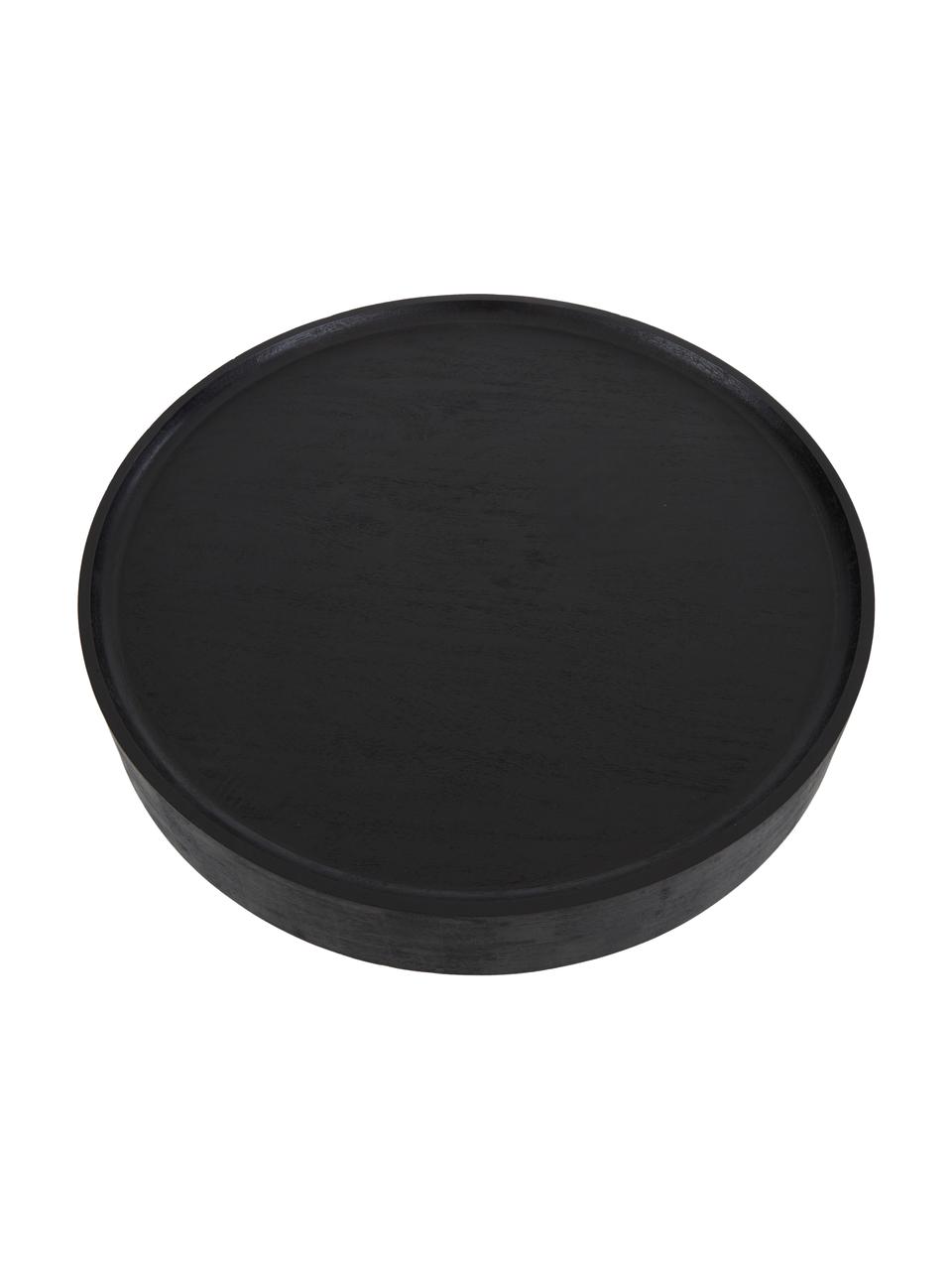 Mesa de centro redonda de madera de mango Benno, Madera de mango maciza pintada, Madera de mango pintada en negro, Ø 80 cm