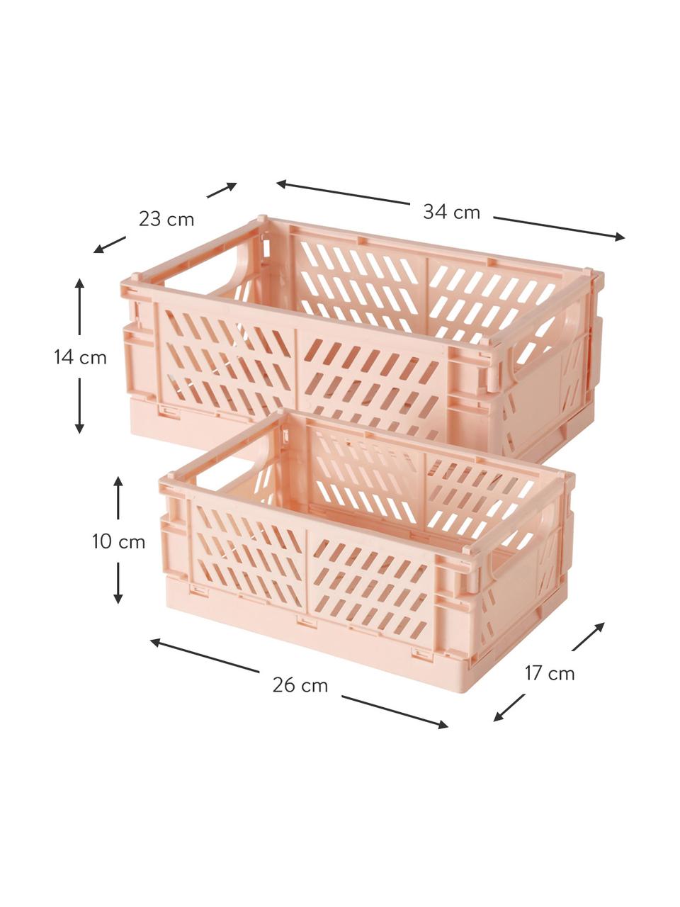 Aufbewahrungsboxen-Set Malmo, 2-tlg., Kunststoff, recycelt, Rosa, Set mit verschiedenen Grössen