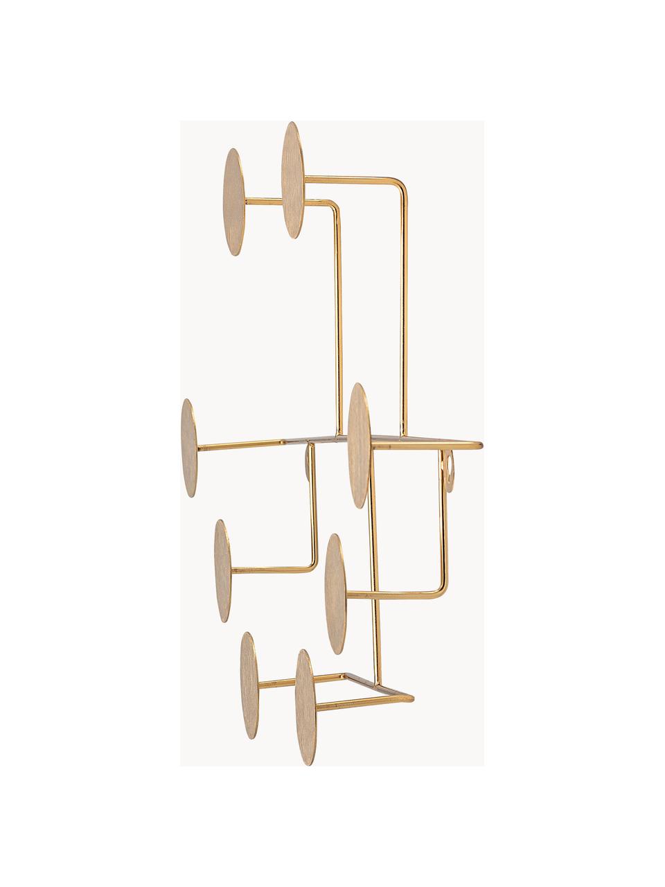 Perchero de pared de metal Fia, Metal recubierto, Dorado, An 76 x Al 38 cm